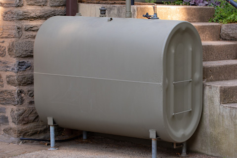 An oil tank installed in a home