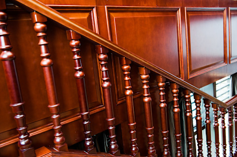 Wooden stair railings