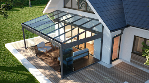 3d illustration of the future plans for a conservatory.