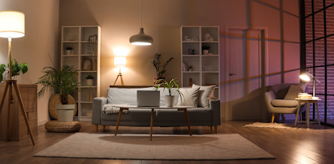 Indoor light decor of a living room