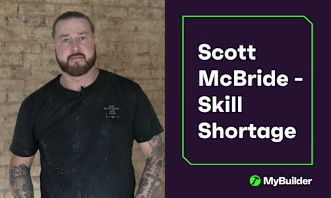 Header for an interview with Scott McBride, who is pictured on the left in a black T-shirt.