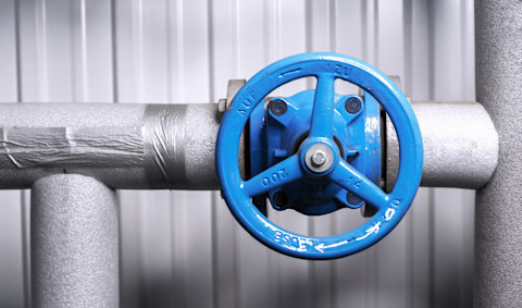 A blue colour water shut off valve