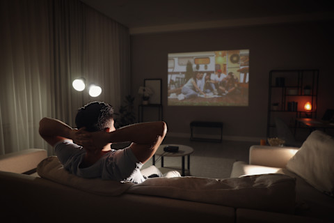 man-watching-movie