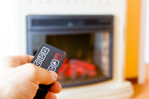 Controlling an electric fireplace with a remote
