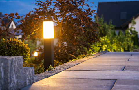 Bollard installed on a pathway.