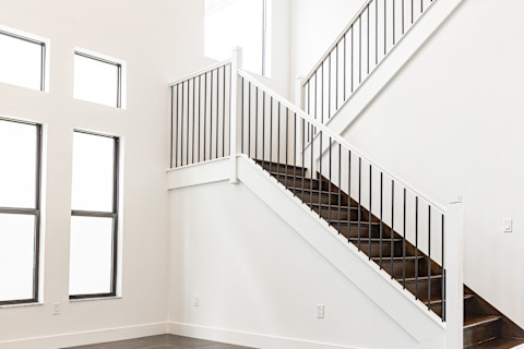 This image shows a new staircase in a home