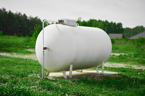 LPG tank in a field.