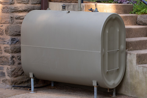 An oil tank installed in a home