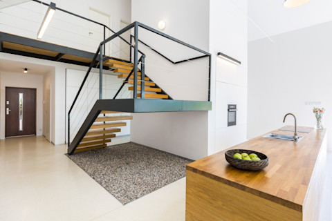 Mixed metal stair railings
