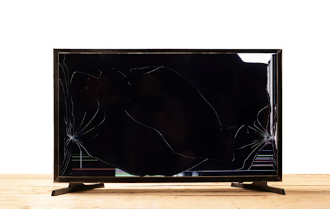 A cracked screen in need of repair