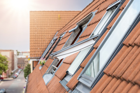 This image shows open velux windows