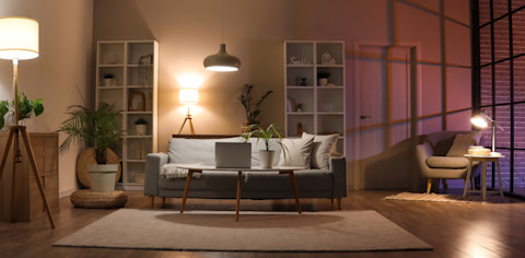 Indoor light decor of a living room