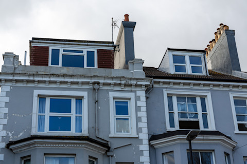 This image shows a roof lift loft conversion completed on a victorian terraced townhouse