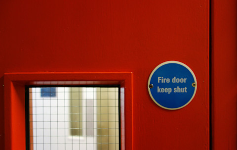 Fire door with glass