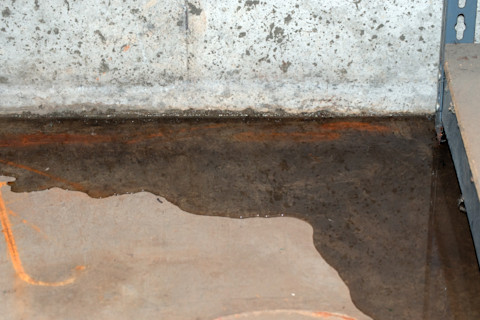 Pooling water due to leak