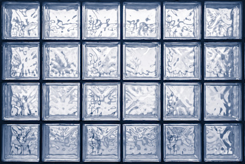 Patterned glass block windows
