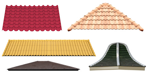 Collection of different types of roofs
