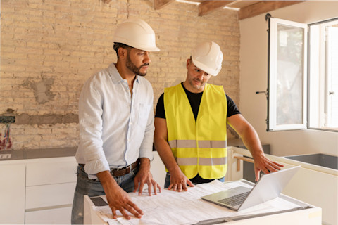 Architectural services involving discussing new construction plans.