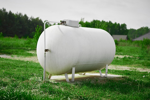 LPG tank in a field.