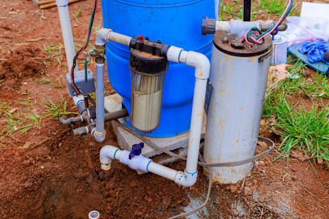A blue well repair