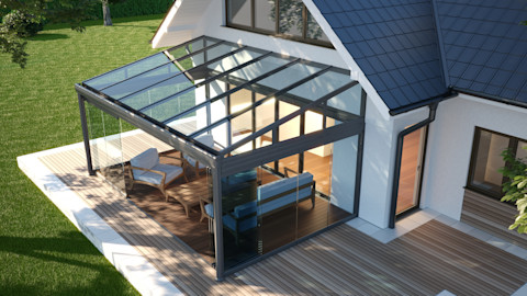 3d illustration of the future plans for a conservatory.