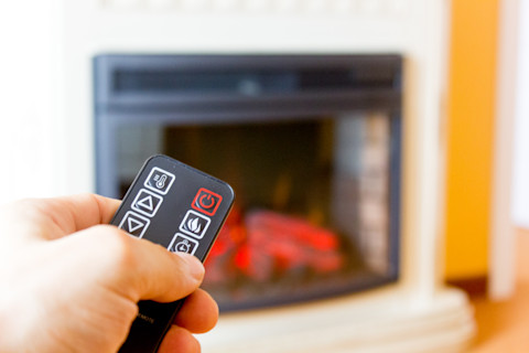 Controlling an electric fireplace with a remote