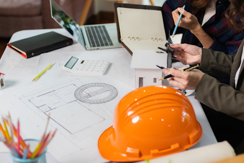 An architectural professional is designing plans for an extension.